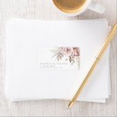 Prachtige Blush Bloemen Bruiloft Retouradres Label (Insitu)