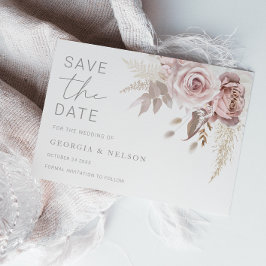Prachtige Blush Bloemen Bruiloft Save The Date