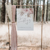 Prachtige Blush Bloemen Groot Bruiloft Poster Teke