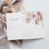 Prachtige Blush Bloemen Moderne Bruiloft RSVP Kaartje