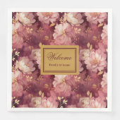 Prachtige Blush Bourgogne Goud Gepersonaliseerd Di Servet (Voorkant)