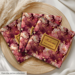 Prachtige Blush Bourgogne Goud Gepersonaliseerd Di Servet