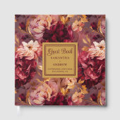 Prachtige Blush Bourgondië Gold bruiloft gastenboe Gastenboek (Voorkant)