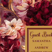 Prachtige Blush Bourgondië Gold bruiloft gastenboe Gastenboek
