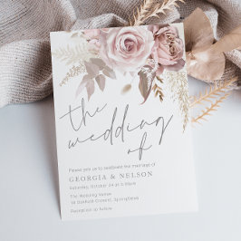 Prachtige Blush Floral De bruiloft van Kaart