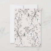 Prachtige Blush Floral Monogram Sketched Wreate RSVP Kaartje (Achterkant)