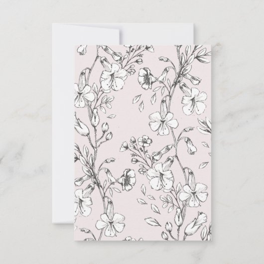 Prachtige Blush Floral Monogram Sketched Wreate RSVP Kaartje (Achterkant)