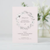 Prachtige Blush Floral Sketched Wreath Reception Informatiekaartje (Staand voorkant)