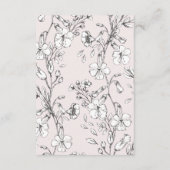 Prachtige Blush Floral Sketched Wreath Reception Informatiekaartje (Achterkant)