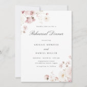 Prachtige Blush Flowers repetitie diner Kaart (Voorkant)