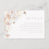 Prachtige Blush & Gold betoverde bruiloft details Informatiekaartje (Voorkant)
