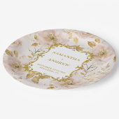 Prachtige Blush Gold Trouwpapier Borden Papieren Bordje (Gekanteld)
