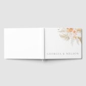 Prachtige Blush Goud & Ivoor Bloemen Bruiloft Gastenboek (Volledig)