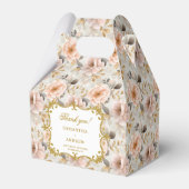 Prachtige Blush Gouden Bloemen Trouwen Dank u Box Bedankdoosjes (Voorkant Zijde)