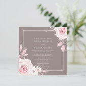 Prachtige blush Roos Dusty Paars Wedding Kaart (Staand voorkant)