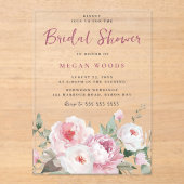 Prachtige Blush & Roos Modern Vrijgezellenfeest Acryl Uitnodigingen (Voorkant)