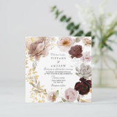 Prachtige Blush & Roos Waterverf Floral Wedding Kaart (Staand voorkant)