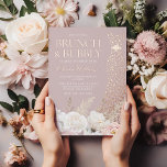 Prachtige Blush Roze Brunch & Bubbly Vrijgezellenf Folie Uitnodiging<br><div class="desc">Prachtige Blush Pink Brunch & Bubbly Vrijgezellenfeest Roos Gold Foil Invitation Bekijk andere uitnodigingen in onze Niche en Nest Store</div>