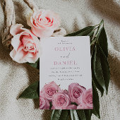 Prachtige Blush Roze Rozen Romantische Bruiloft Kaart