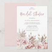 Prachtige Blush Rozen Floral Vrijgezellenfeest Kaart (Voorkant / Achterkant)