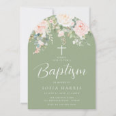 Prachtige Blush & Sage Boy of Girl Doop Arch Kaart (Voorkant)