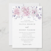 Prachtige Blush Waterverf Bloemen bruiloft Kaart (Voorkant)