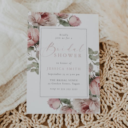 Prachtige Blush Waterverf Floral Vrijgezellenfeest Kaart