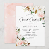 Prachtige Blush & White Flowers Sweet 16 Kaart (Voorkant / Achterkant)