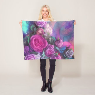 Prachtige boeket van rozen fleece deken