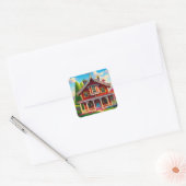 Prachtige boerderij platteland vierkante sticker (Envelop)