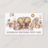 Prachtige Bohemian Boho Thed Wedding Prop Hire Visitekaartje (Voorkant)
