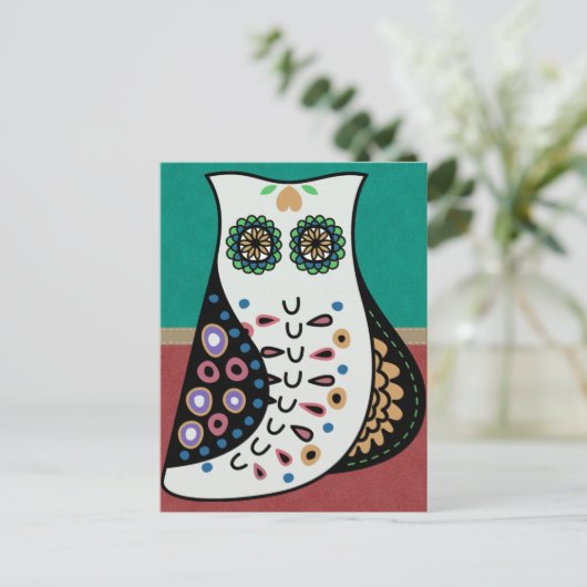 Prachtige Bohemian Hippy Owl Briefkaart (Staand voorkant)