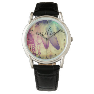 Prachtige Boho Bohemian Dreamcatcher Feathers Retr Horloge