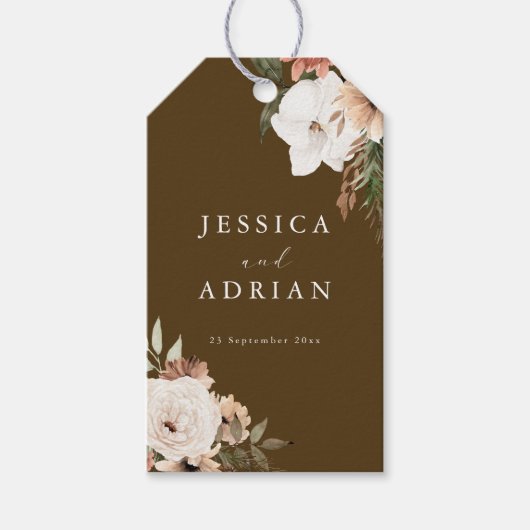 Prachtige Boho Floral bruiloft Cadeaulabel (Voorkant)