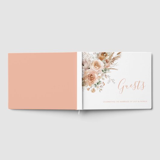 Prachtige Boho Floral bruiloft Gastenboek (Volledig)