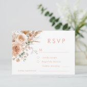 Prachtige Boho Floral bruiloft RSVP Kaartje (Staand voorkant)