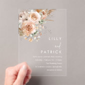 Prachtige Boho Floral bruiloft uitnodiging (Insitu (Draagbaar))