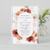 Prachtige Boho Floral Lijst bruiloft Real Silver Folie Uitnodiging (Staand Voorkant)