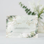 Prachtige Boho groen folaige Luier Raffle Informatiekaartje (Staand voorkant)