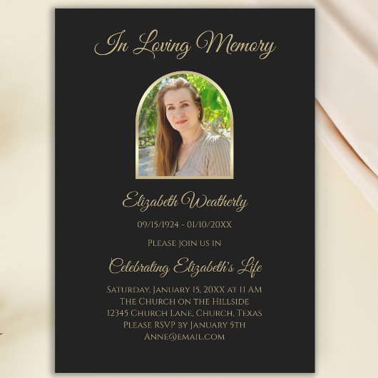 Prachtige boog viering van het leven herdenkingsdi kaart