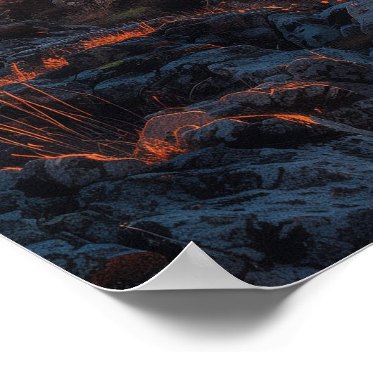 Prachtige boom bij zonsondergang poster (Hoek)