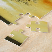 Prachtige boom, zonsondergang natuur landschap fot legpuzzel (Zijkant)