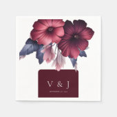 Prachtige bordeaux blos roze magnolia bruiloft servet (Voorkant)