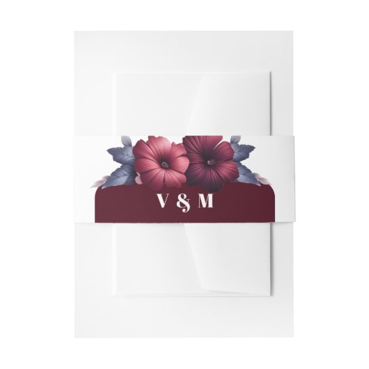 Prachtige bordeaux & blush roze uitnodigingen wikkel (Voorkant Voorbeeld)