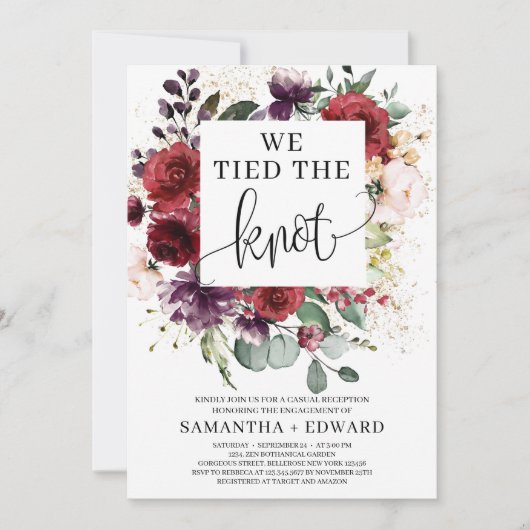 Prachtige bordeauxroze roze bloem knoopte de knoop kaart (Voorkant)