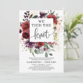 Prachtige bordeauxroze roze bloem knoopte de knoop kaart (Staand voorkant)