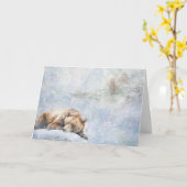 Prachtige bosdieren Beer in sneeuwgroet Kaart (Gele Bloem)