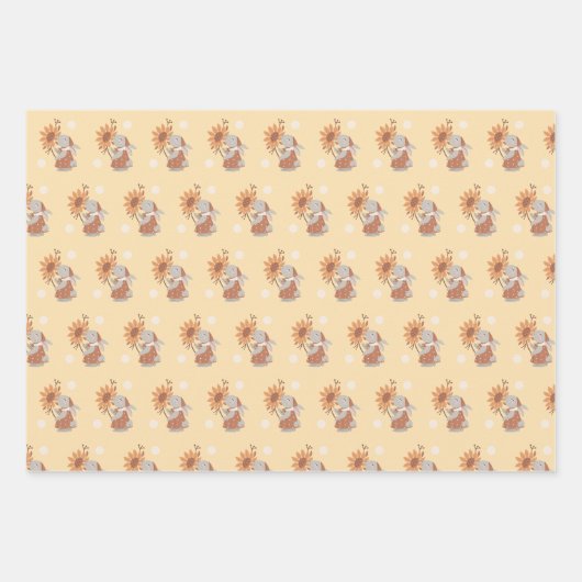 Prachtige bosdieren bloemen inpakpapier vel (Voorkant 3)