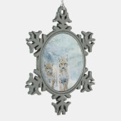Prachtige bosdieren Bobcats Tin Sneeuwvlok Ornament (Links)