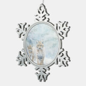Prachtige bosdieren Bobcats Tin Sneeuwvlok Ornament (Rechts)